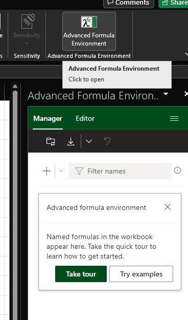 Advanced formula environment installed